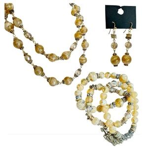 FIVE (5) Piece set!!  Chico's necklace, bracelets and earrings